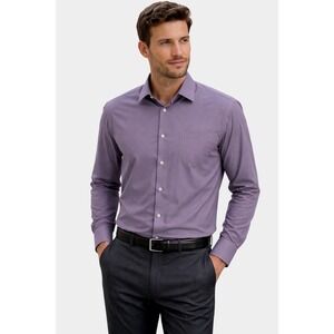 Murano Liquid Cotton Button Down Shirt Purple XL Long Sleeve Pocket Casual